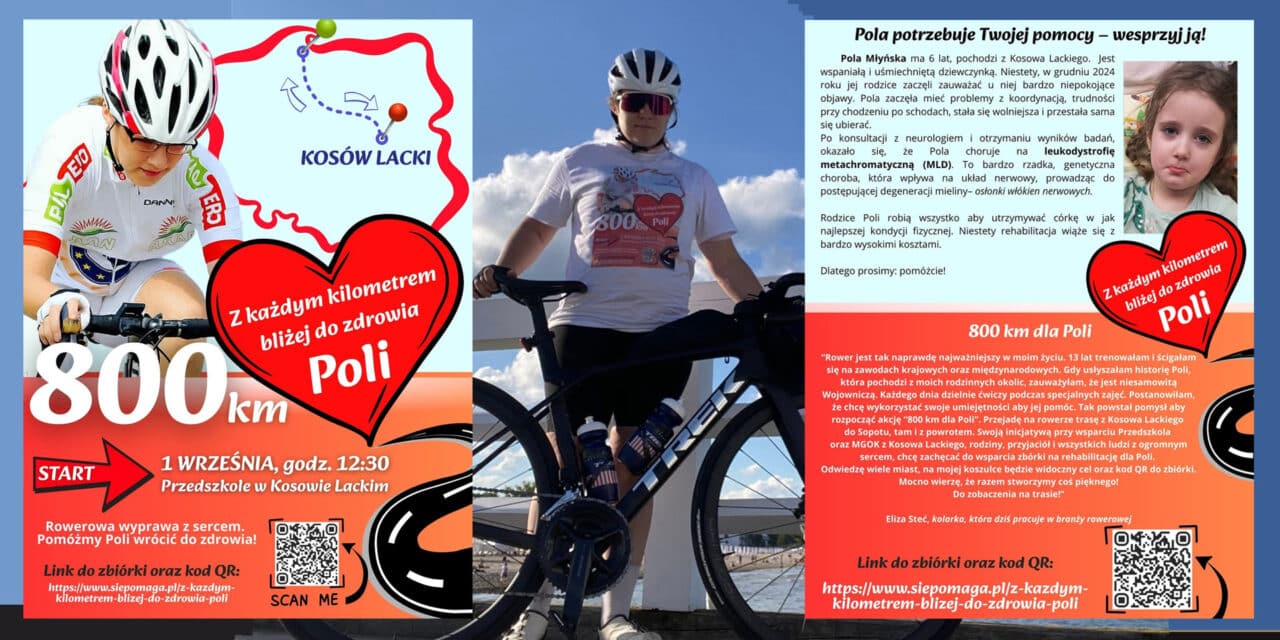 Kolarka pokonuje 800 km dla chorej Poli. „Razem stworzymy coś pięknego”