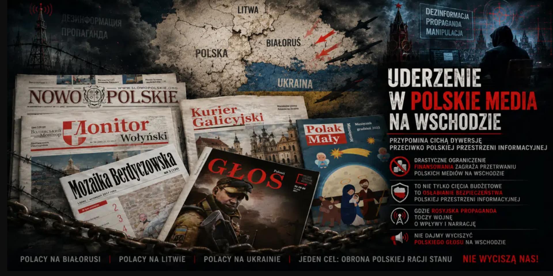 Redukcja finansowania znanych opiniotwórczych polskich mediów na Wschodzie przypomina cichą dywersję przeciwko polskim interesom